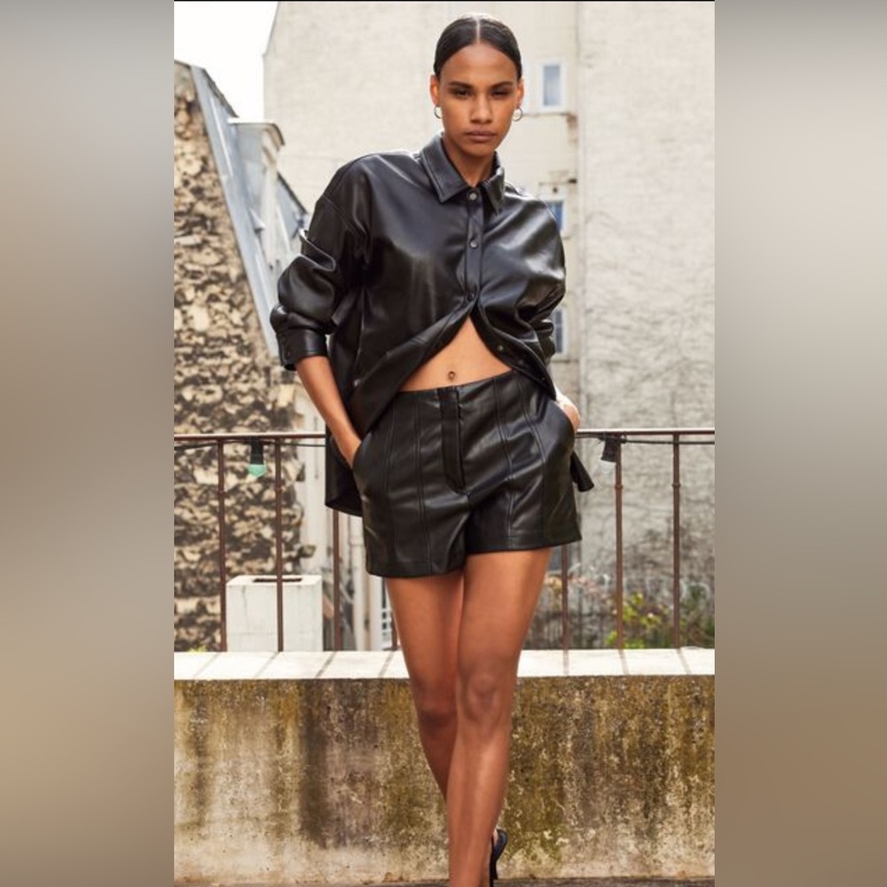 Dynamite Black Faux Leather Shorts Size 8